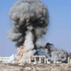 An Islamic State photo showing the deliberate destruction of monuments in Palmyra. Image: IS social media/AP